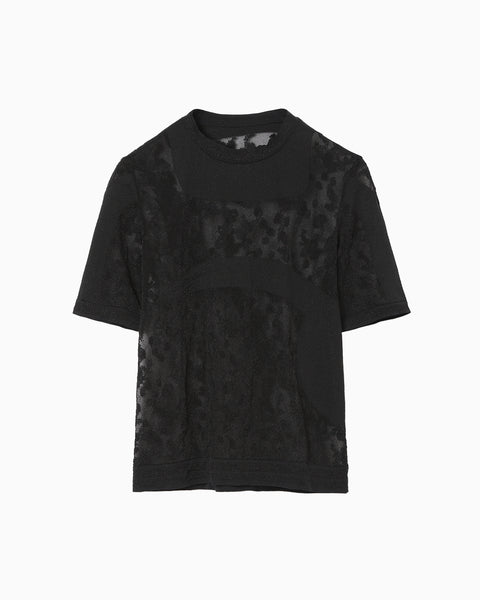 Knitted Crew Neck Top - black