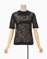Knitted Crew Neck Top - black