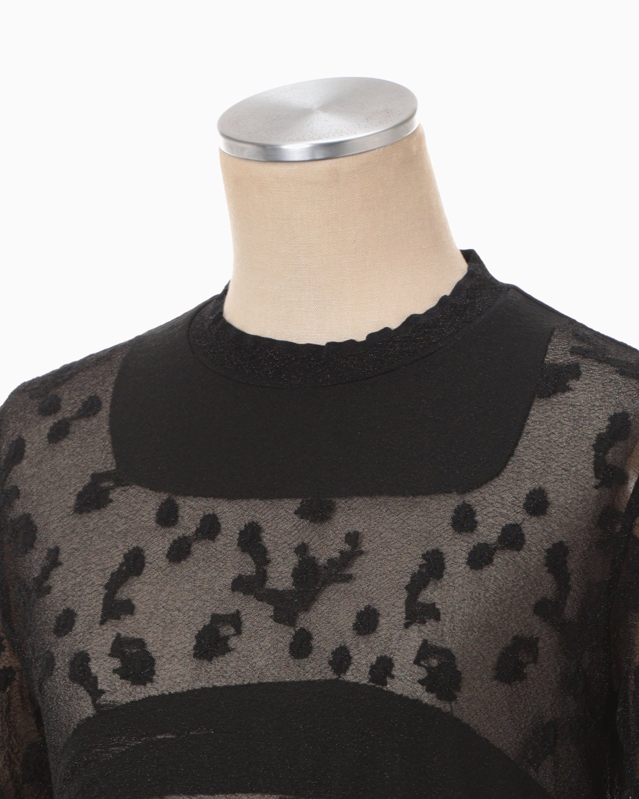 Knitted Crew Neck Top - black