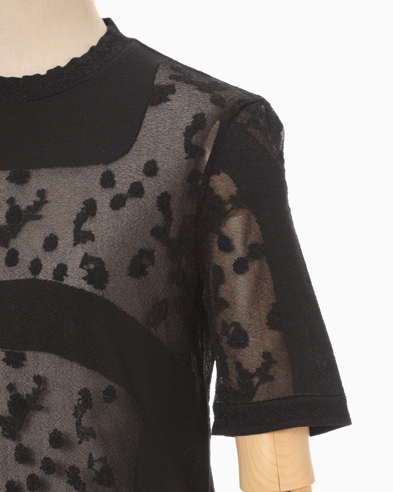 Knitted Crew Neck Top - black