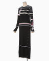 Floral Motif Intarsia Knitted Dress - black