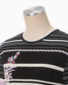 Floral Motif Intarsia Knitted Dress - black