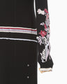 Floral Motif Intarsia Knitted Dress - black