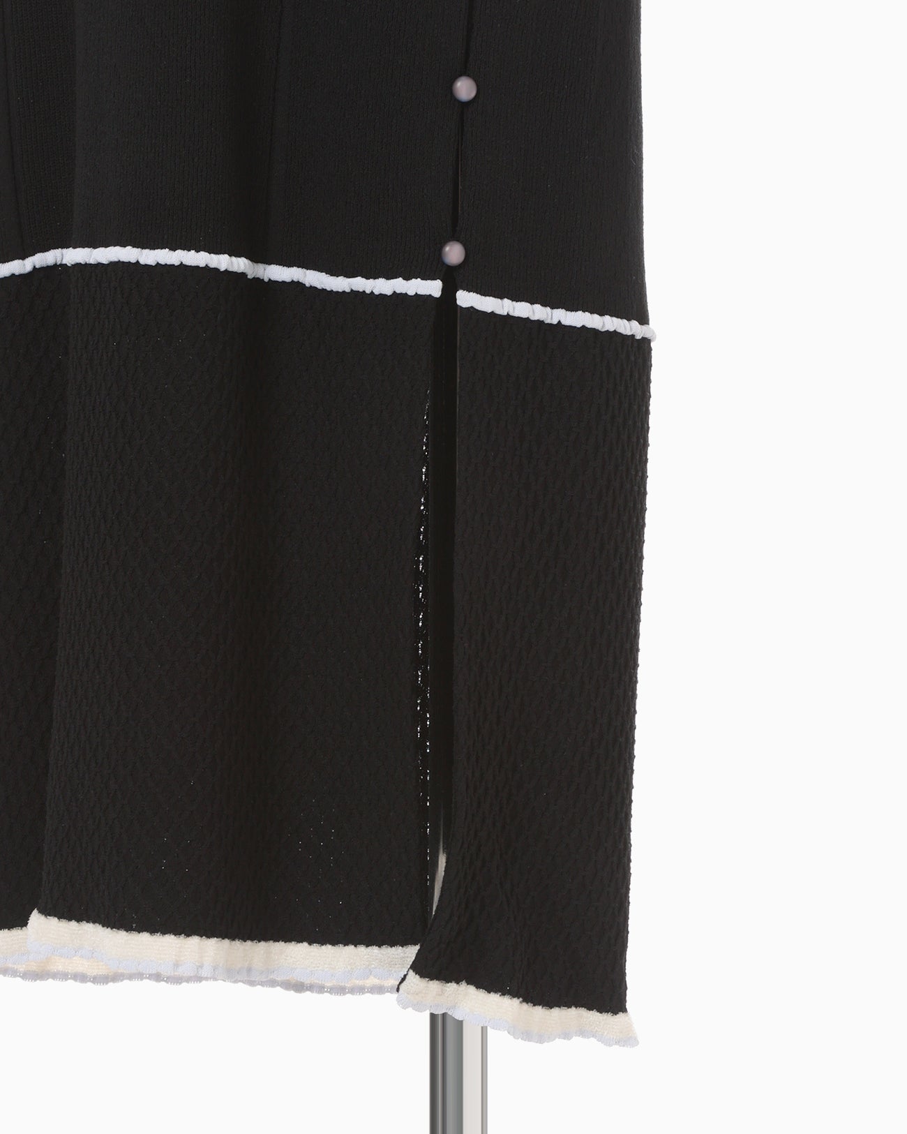 Floral Motif Intarsia Knitted Dress - black