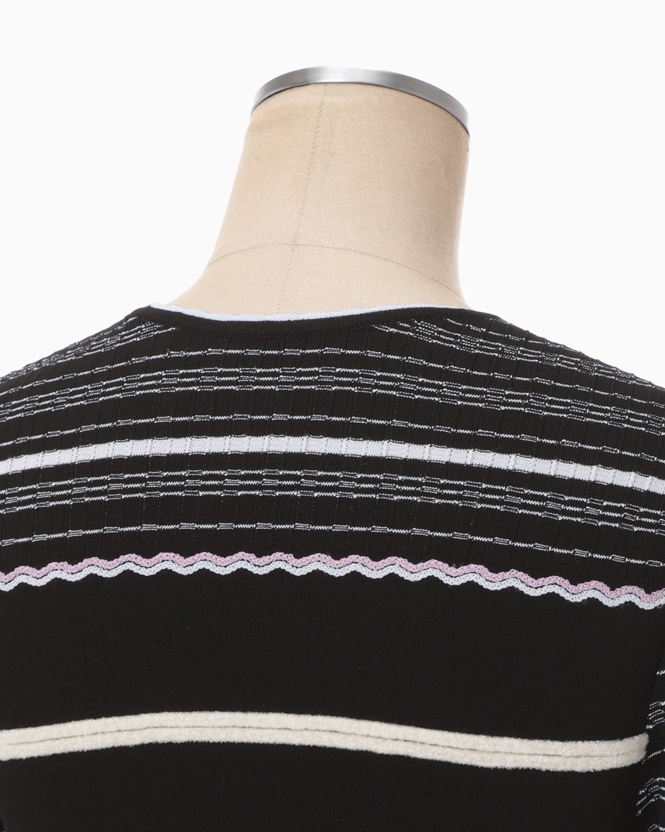 Floral Motif Intarsia Knitted Dress - black