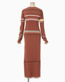 Floral Motif Intarsia Knitted Dress - vermillion