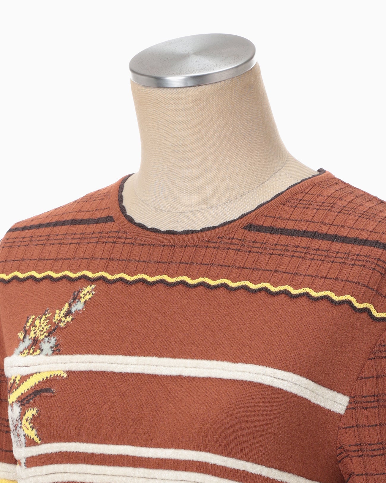 Floral Motif Intarsia Knitted Dress - vermillion