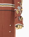 Floral Motif Intarsia Knitted Dress - vermillion