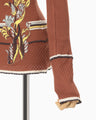 Floral Motif Intarsia Knitted High Neck Top - vermillion