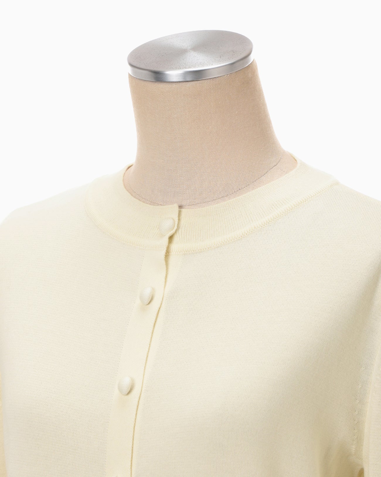 Detachable Embroidery Cuff Knitted Cardigan - ecru