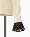 Detachable Embroidery Cuff Knitted Cardigan - ecru