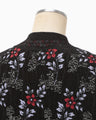 Floral Motif Chenille Knited Top - black
