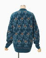 Floral Motif Chenille Knited Top - blue
