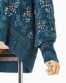 Floral Motif Chenille Knited Top - blue