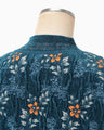 Floral Motif Chenille Knited Top - blue