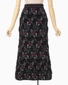Floral Motif Chenille Knited Skirt - black
