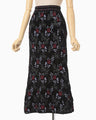 Floral Motif Chenille Knited Skirt - black