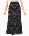 Floral Motif Chenille Knited Skirt - black