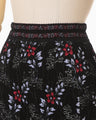 Floral Motif Chenille Knited Skirt - black
