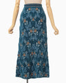Floral Motif Chenille Knited Skirt - blue