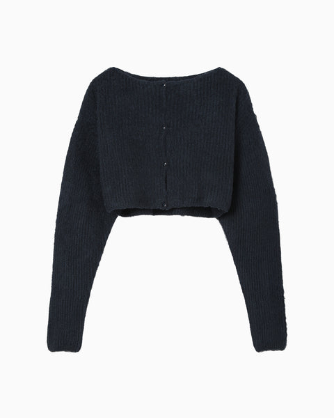 Silk Knited Cardigan - navy