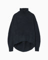 Silk Knited High neck Top - navy
