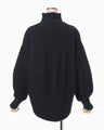 Silk Knited High neck Top - navy