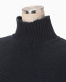 Silk Knited High neck Top - navy