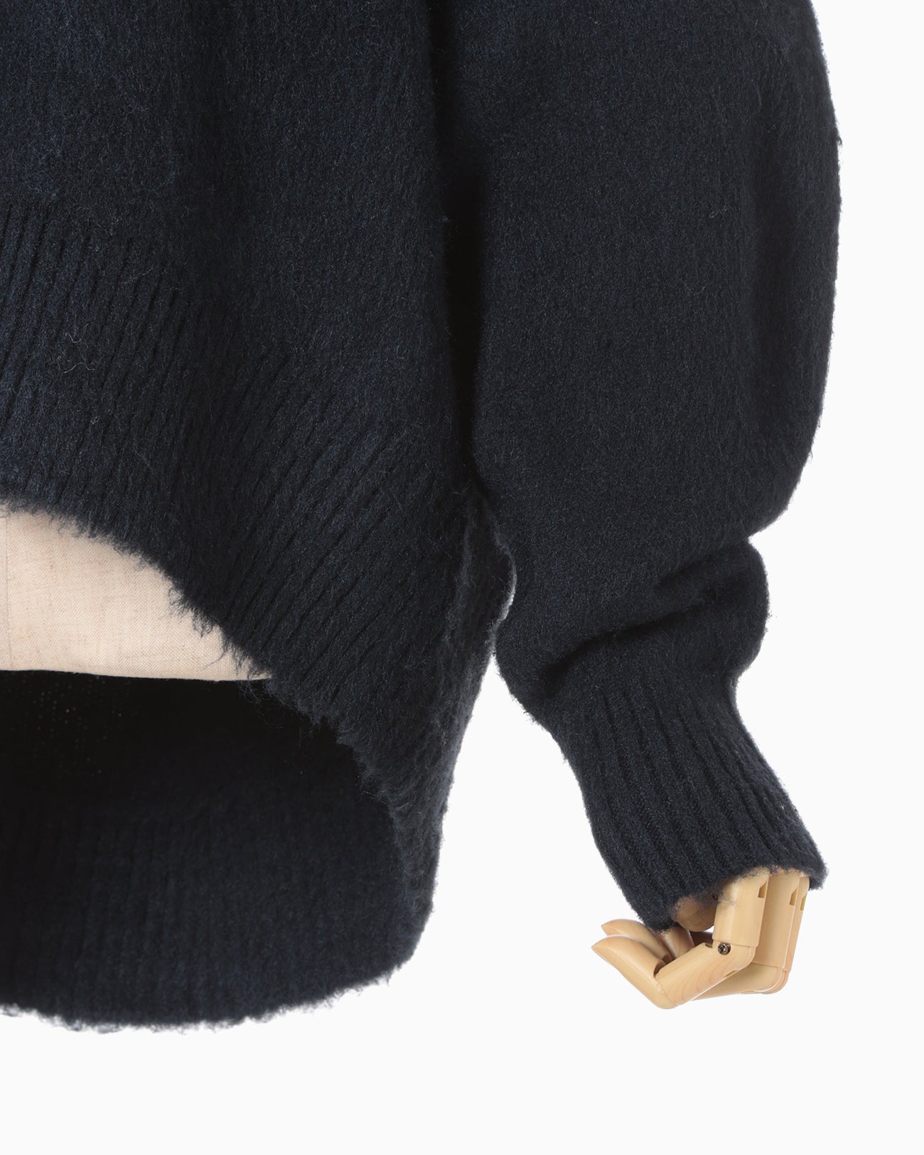 Silk Knited High neck Top - navy