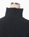 Silk Knited High neck Top - navy