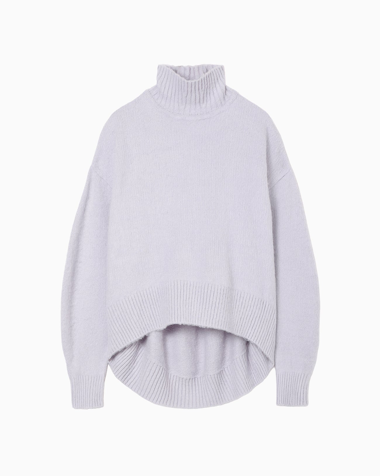 Silk Knited High neck Top - purple