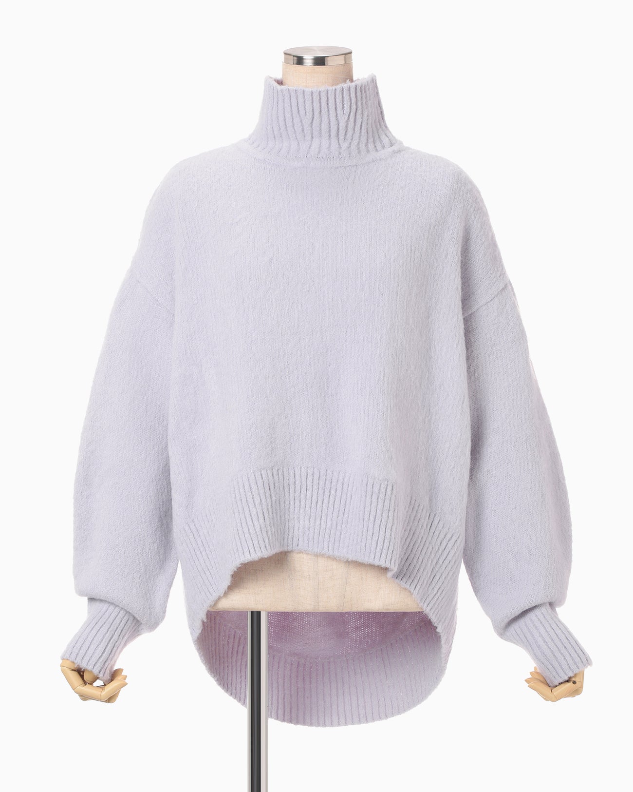 Silk Knited High neck Top - purple