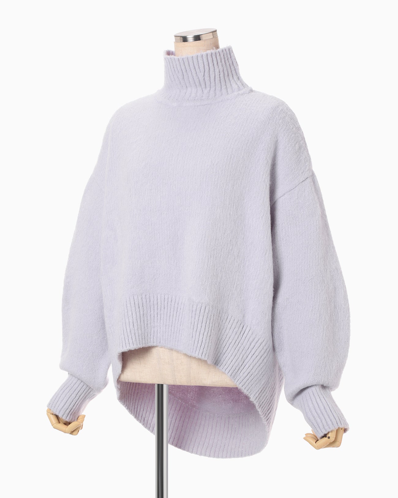 Silk Knited High neck Top - purple