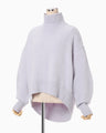 Silk Knited High neck Top - purple
