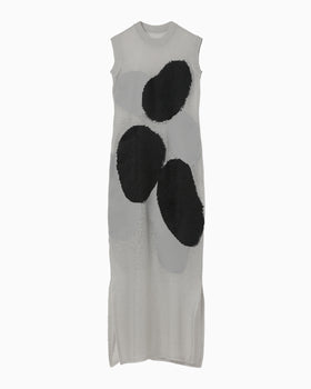 "Katachi" Motif Knited Dress - grey