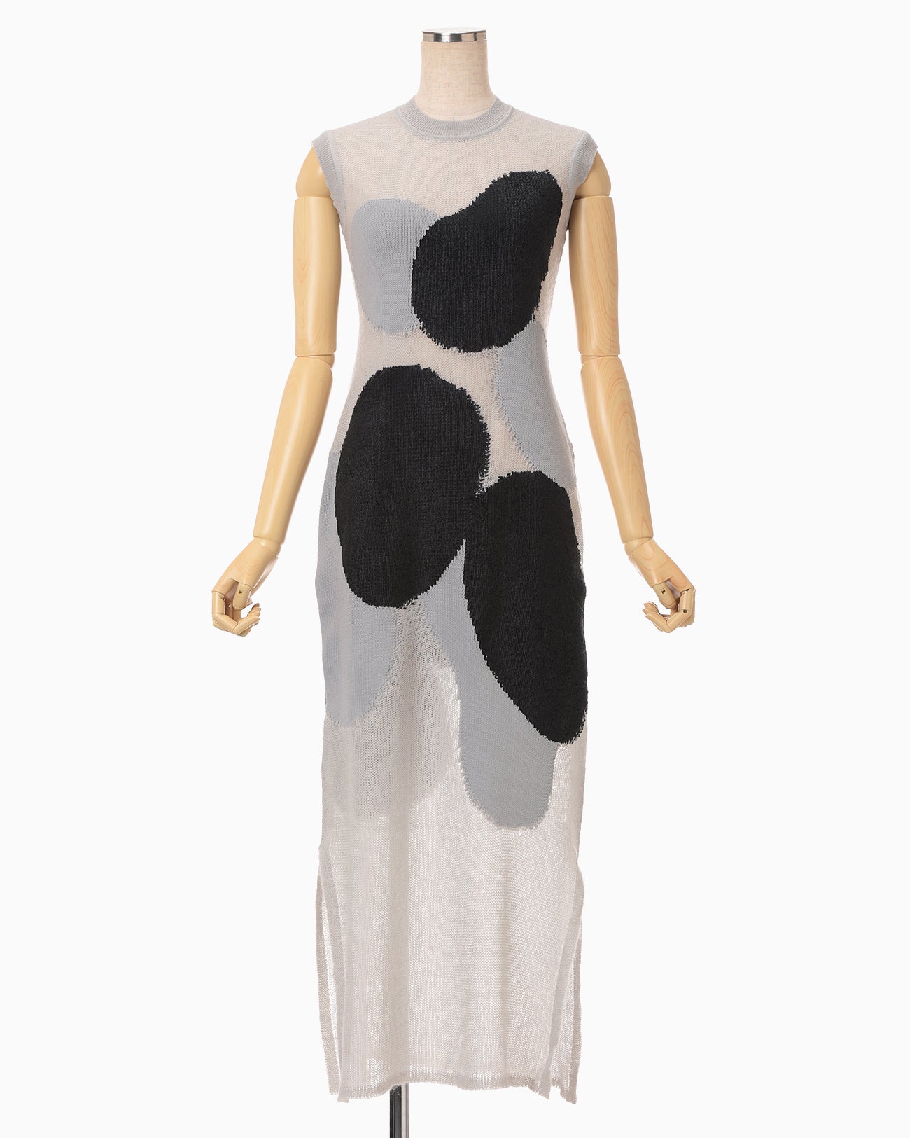 "Katachi" Motif Knited Dress - grey