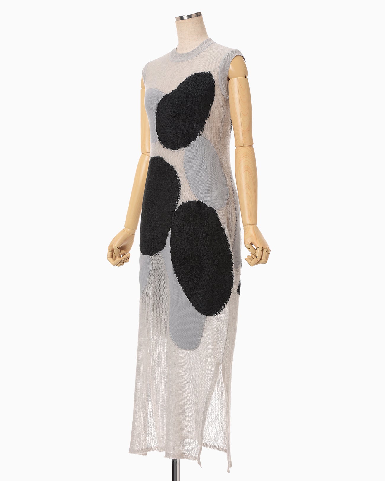 "Katachi" Motif Knited Dress - grey