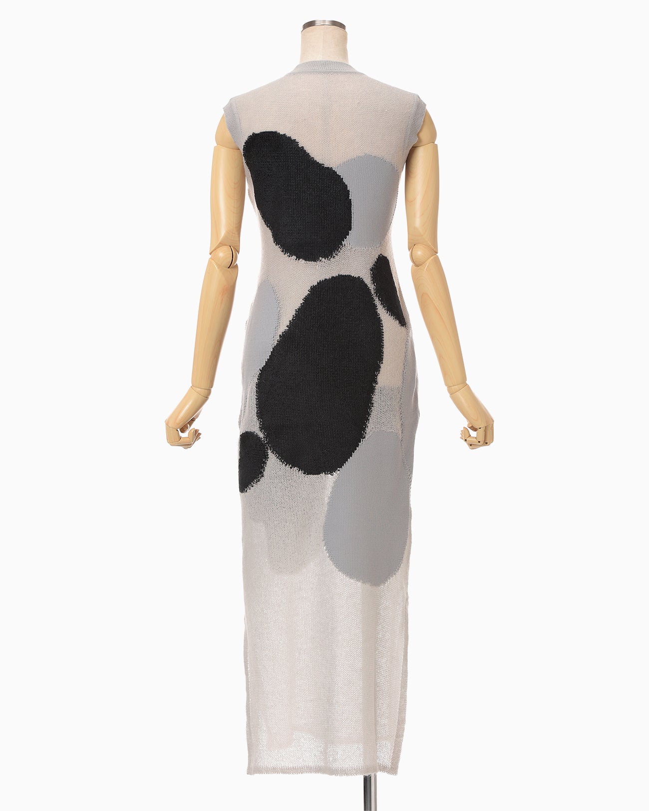 "Katachi" Motif Knited Dress - grey