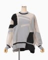 "Katachi" Motif Knited Top - grey