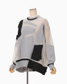 "Katachi" Motif Knited Top - grey