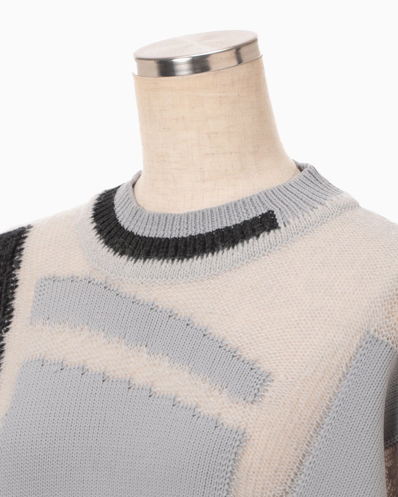 "Katachi" Motif Knited Top - grey