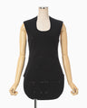 Eyelet Sleeveless Knitted Top - black