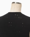Eyelet Sleeveless Knitted Top - black