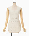 Eyelet Sleeveless Knitted Top - ecru