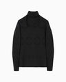 Eyelet High Neck Knitted Top - black