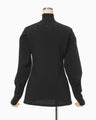 Eyelet High Neck Knitted Top - black