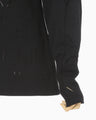 Eyelet High Neck Knitted Top - black
