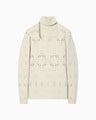 Eyelet High Neck Knitted Top - ecru
