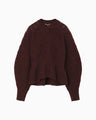 Multi Pattern Low Gauge Knitted Top - bordeaux