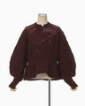 Multi Pattern Low Gauge Knitted Top - bordeaux